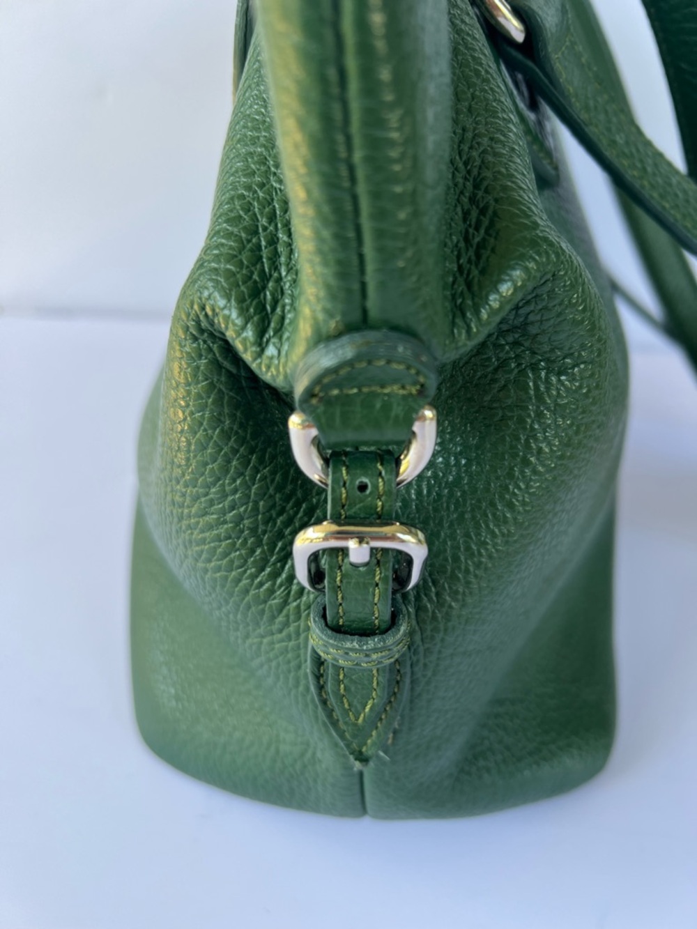 Peruzzi Firenze Green Leather Satchel | Made in Italy Structured Handbag - Picture 3 of 9